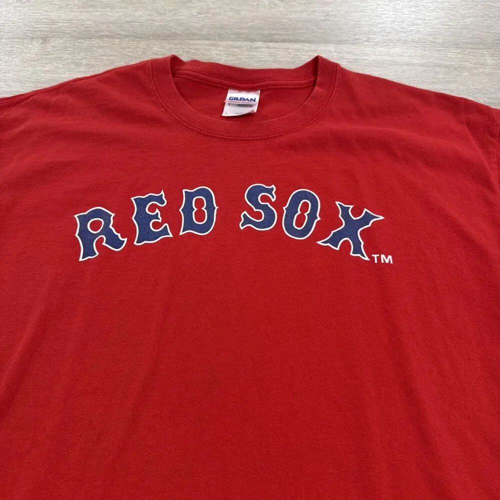 Boston Red Sox Shirt MLB Baseball Men's Red Large 100% Cotton